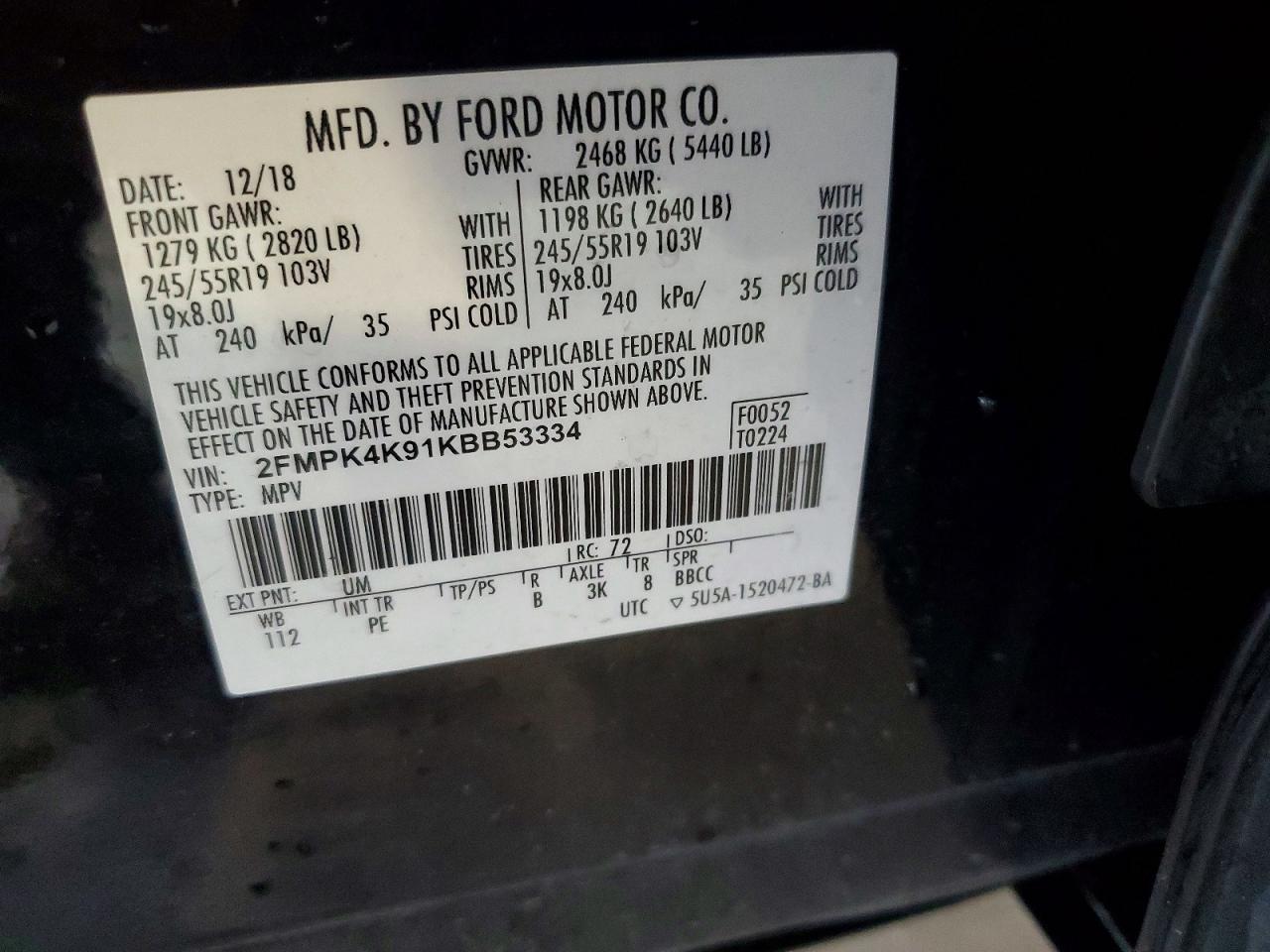 2019 FORD EDGE TITANIUM photo 13