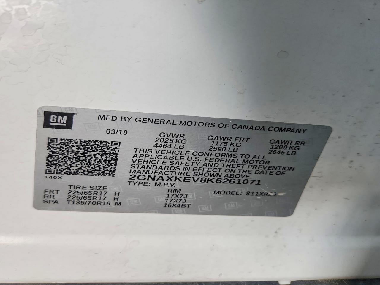 2019 CHEVROLET EQUINOX LT photo 40