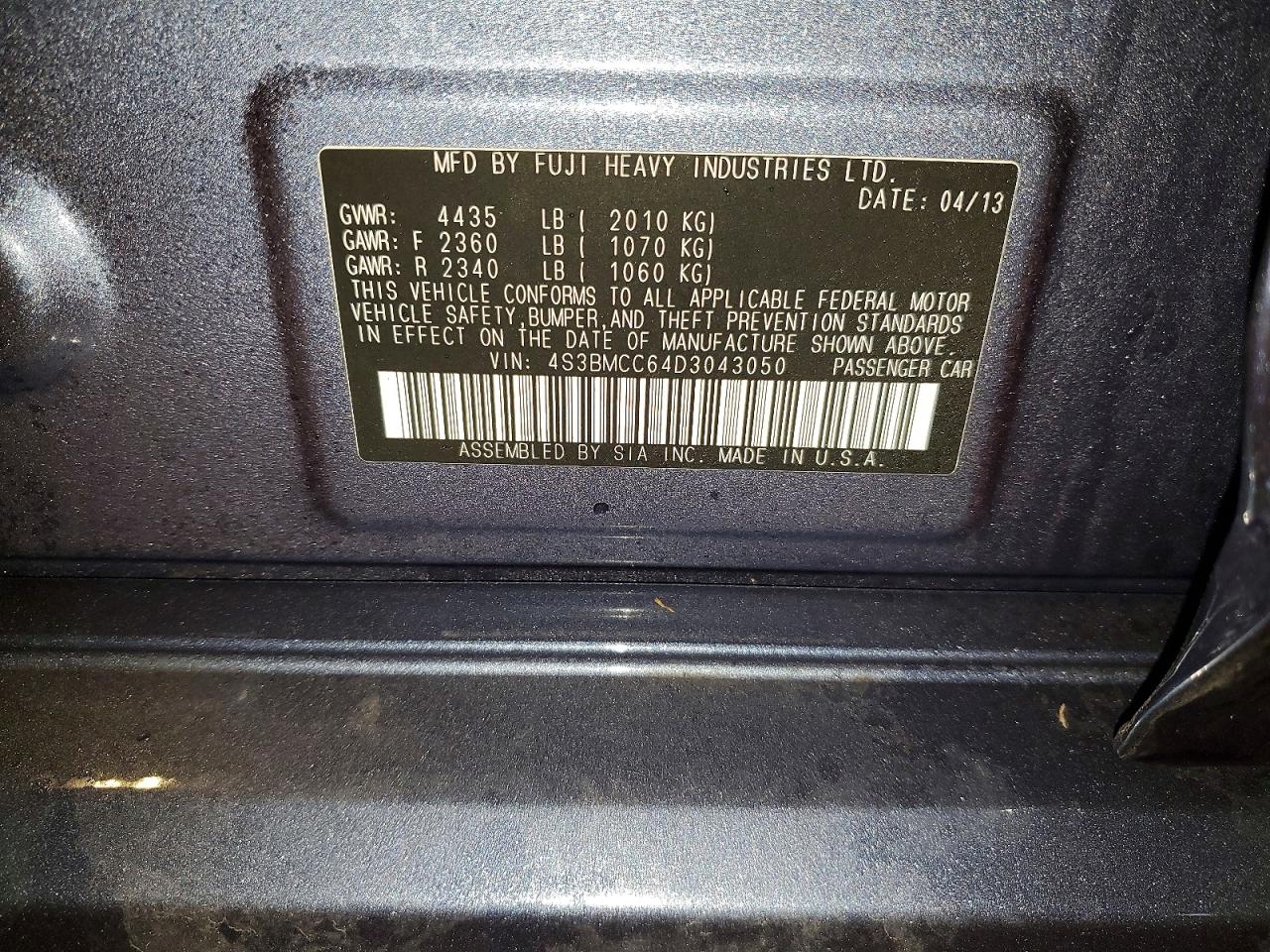 2013 SUBARU LEGACY 2.5I PREMIUM photo 23