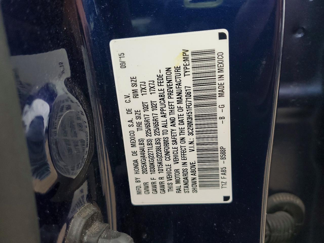 2015 HONDA CR-V EX photo 12