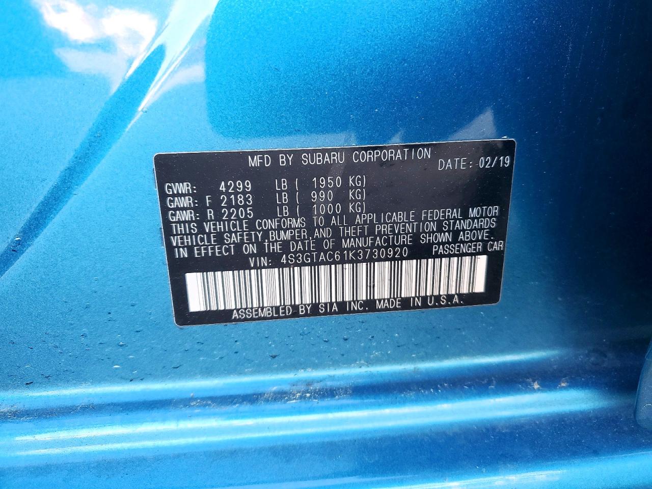 2019 SUBARU IMPREZA PREMIUM photo 12