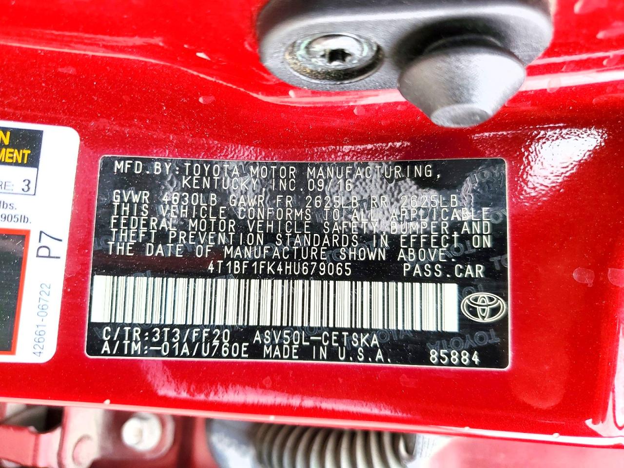 2017 TOYOTA CAMRY SE photo 23