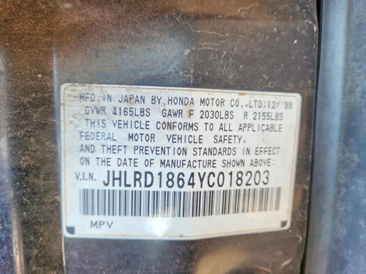 2000 HONDA CR-V EX photo 27