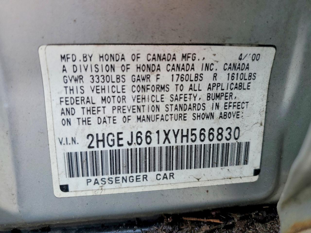 2000 HONDA CIVIC BASE photo 23