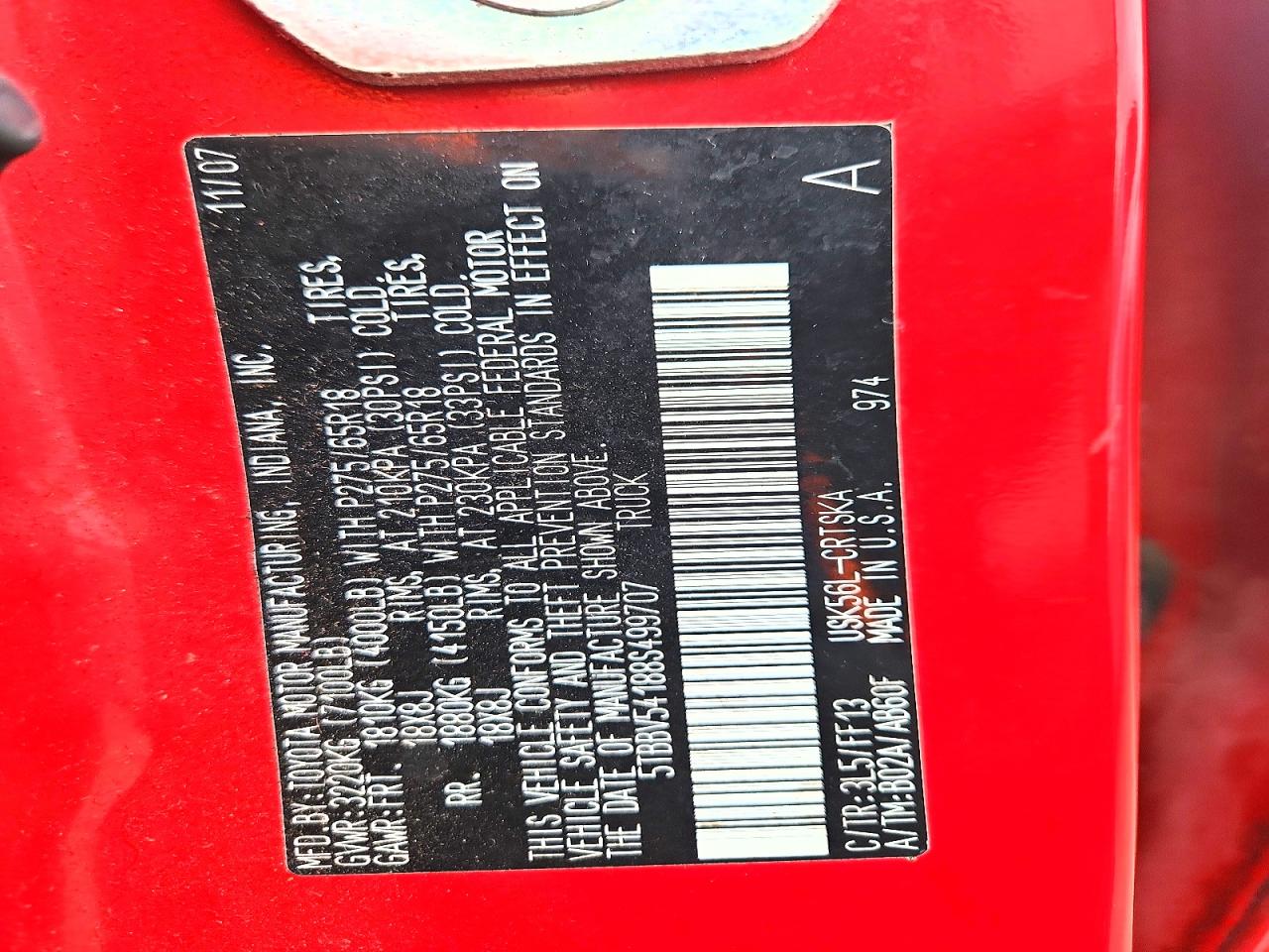 2008 TOYOTA TUNDRA SR5 photo 34