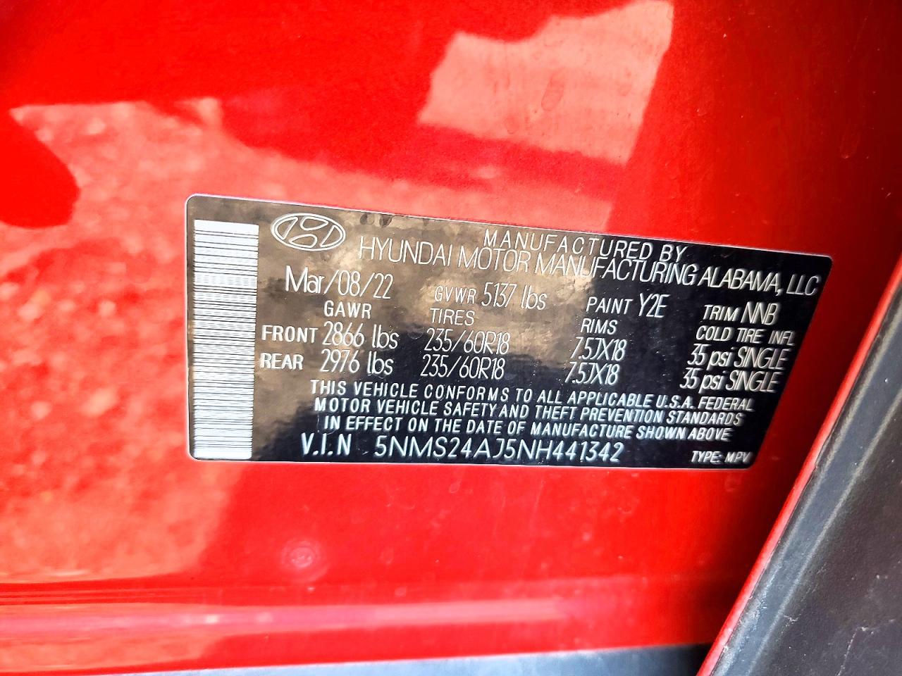 2022 HYUNDAI SANTA FE SEL photo 25