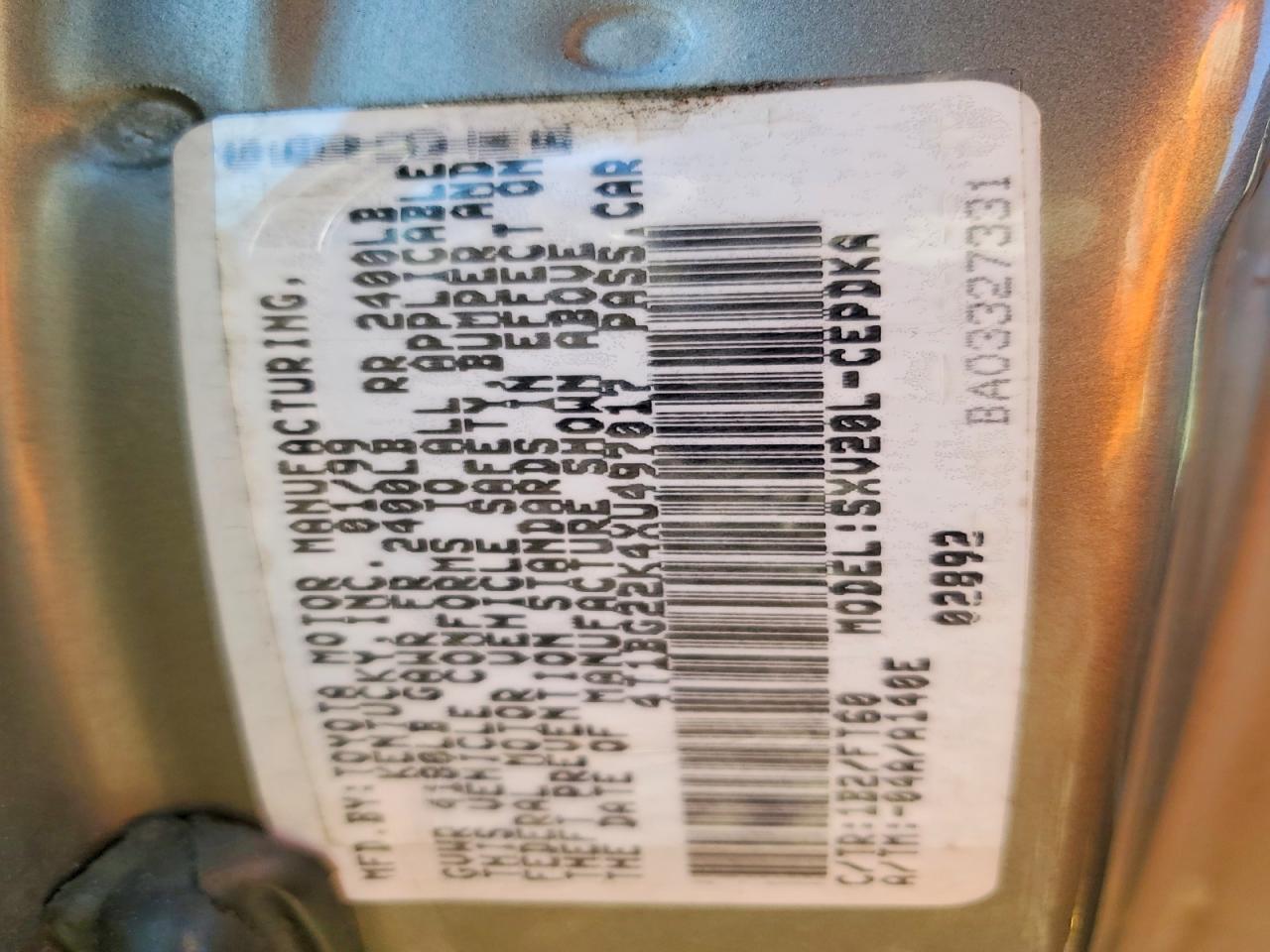 1999 TOYOTA CAMRY CE photo 12