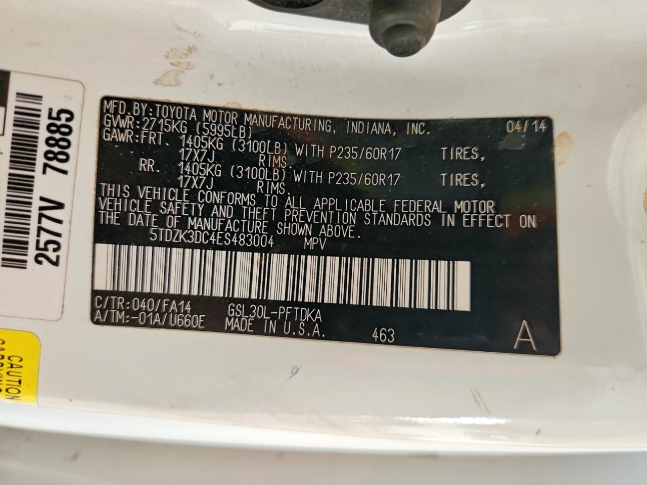 2014 TOYOTA SIENNA L 7-PASSENGER photo 25