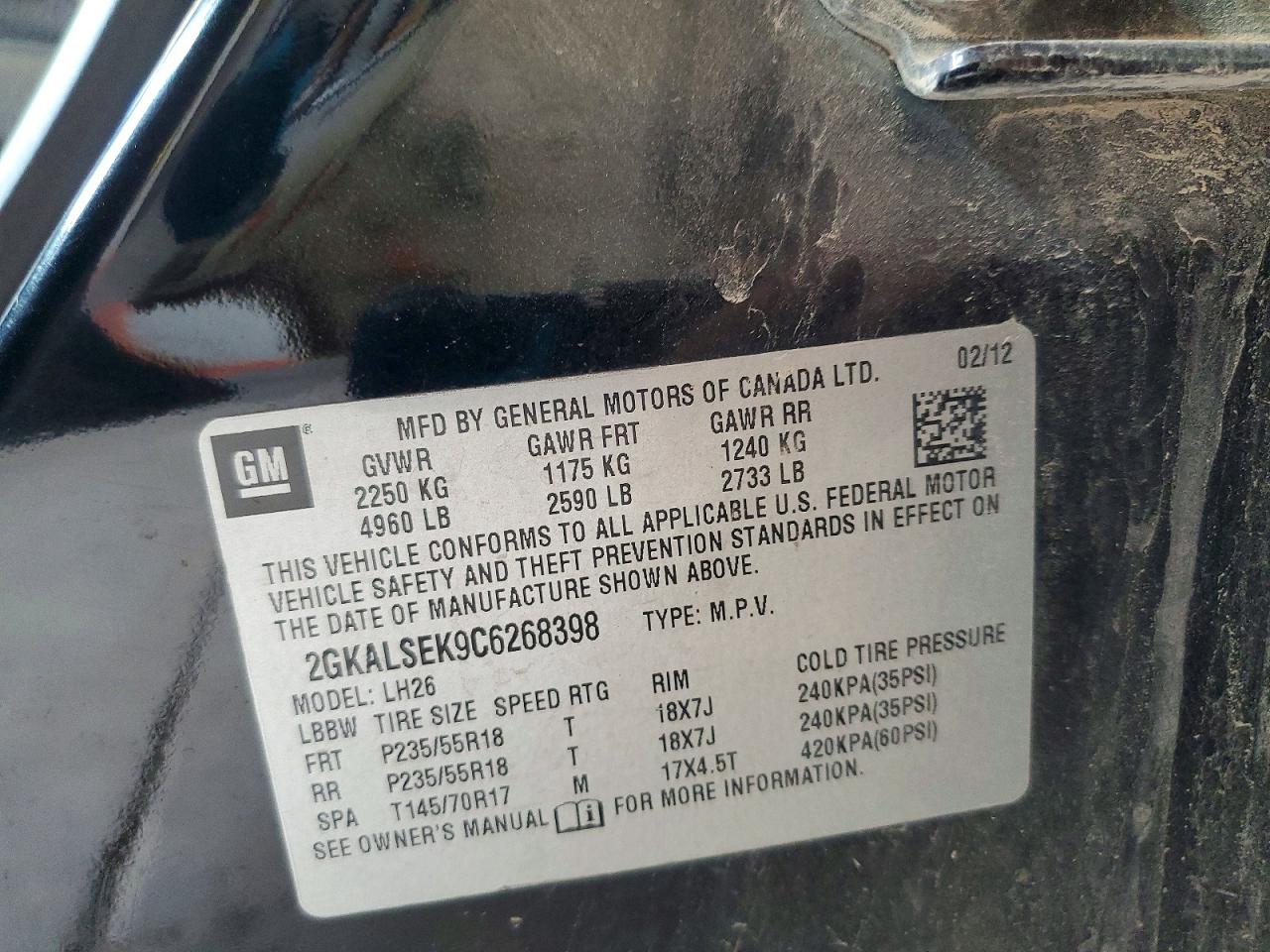 2012 GMC TERRAIN SLE photo 12