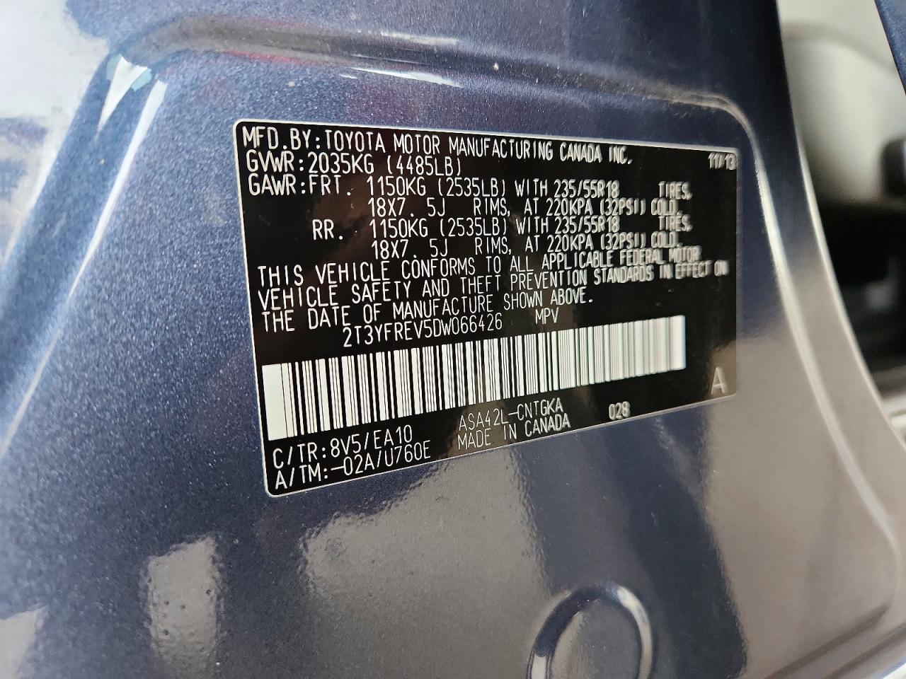 2013 TOYOTA RAV4 LIMITED photo 13