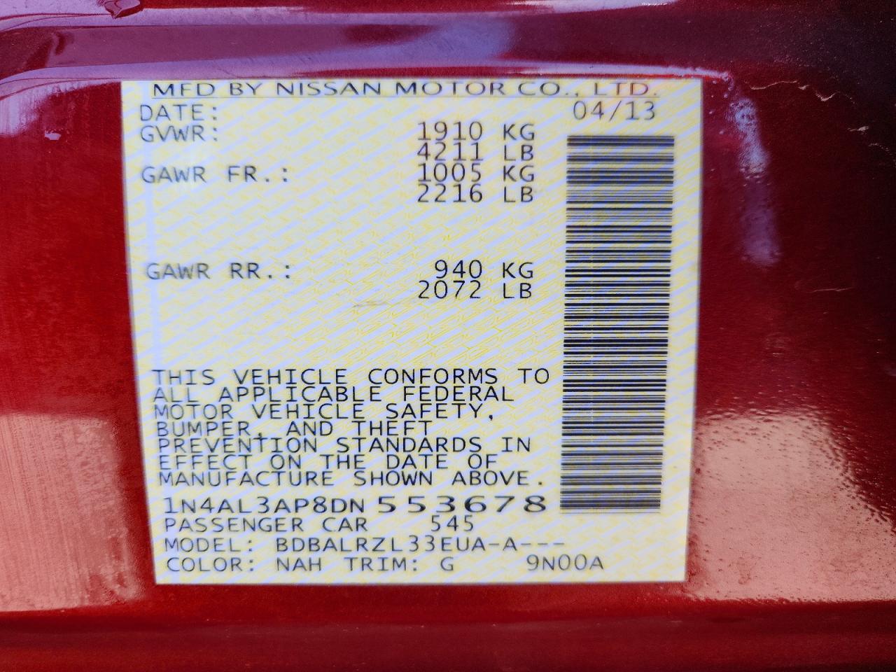 2013 NISSAN ALTIMA 2.5 photo 25