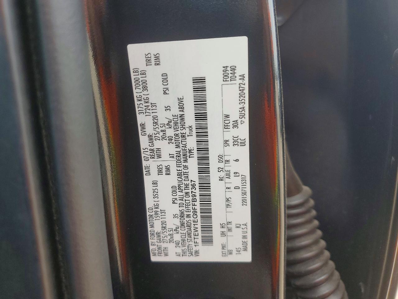 2015 FORD F150 SUPERCREW photo 23