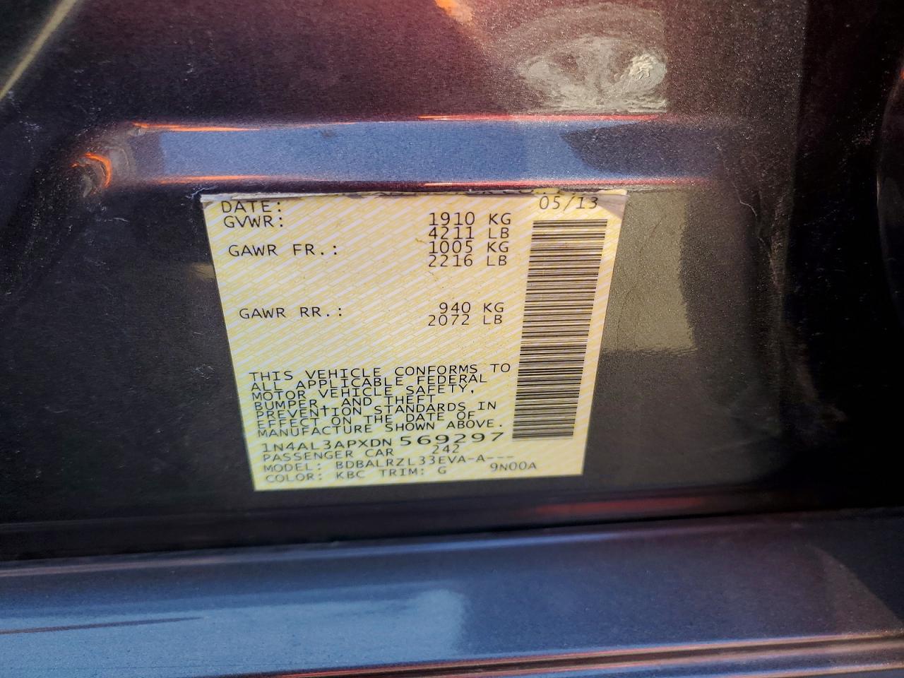 2013 NISSAN ALTIMA 2.5 photo 37