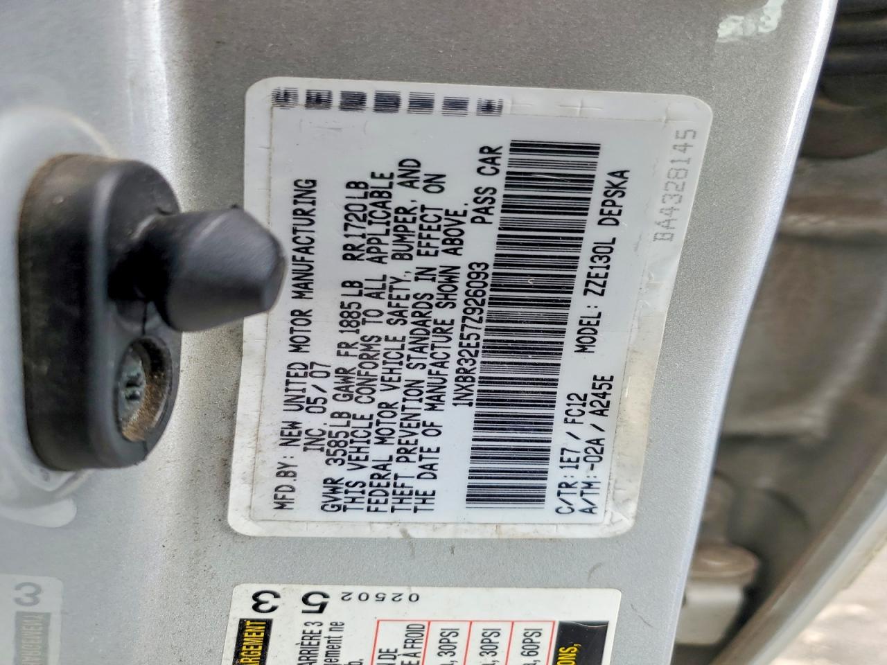 2007 TOYOTA COROLLA S photo 23