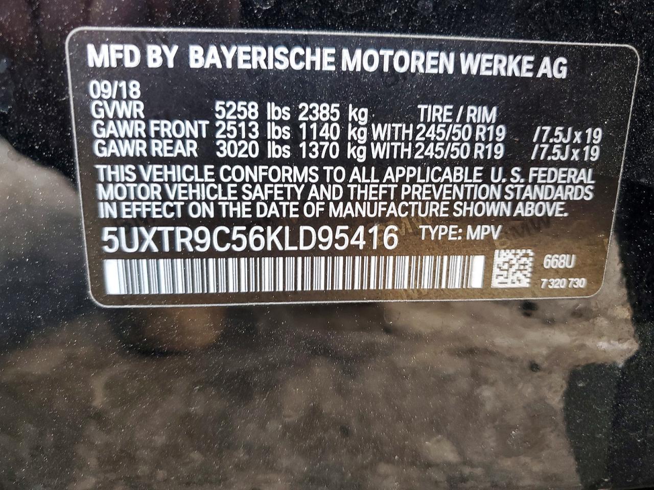 2019 BMW X3 XDRIVE30I photo 34
