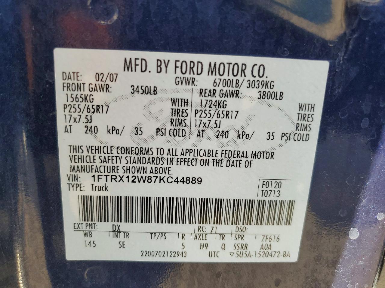 2007 FORD F150 photo 23