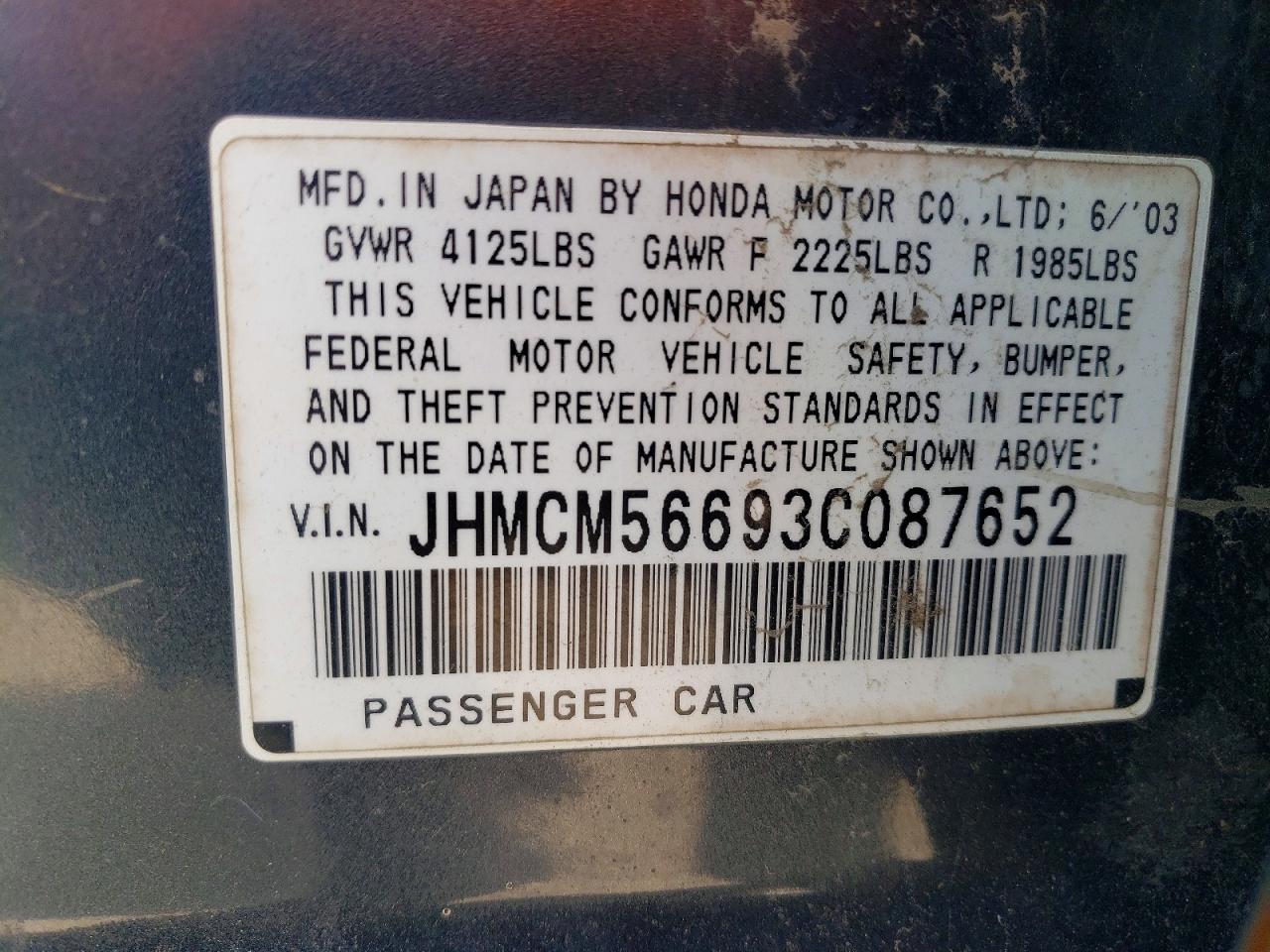 2003 HONDA ACCORD EX photo 34