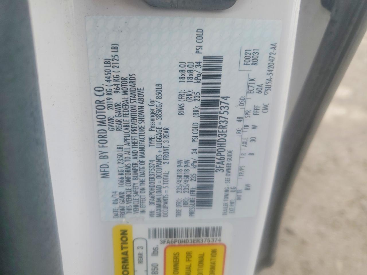 2014 FORD FUSION SE photo 23