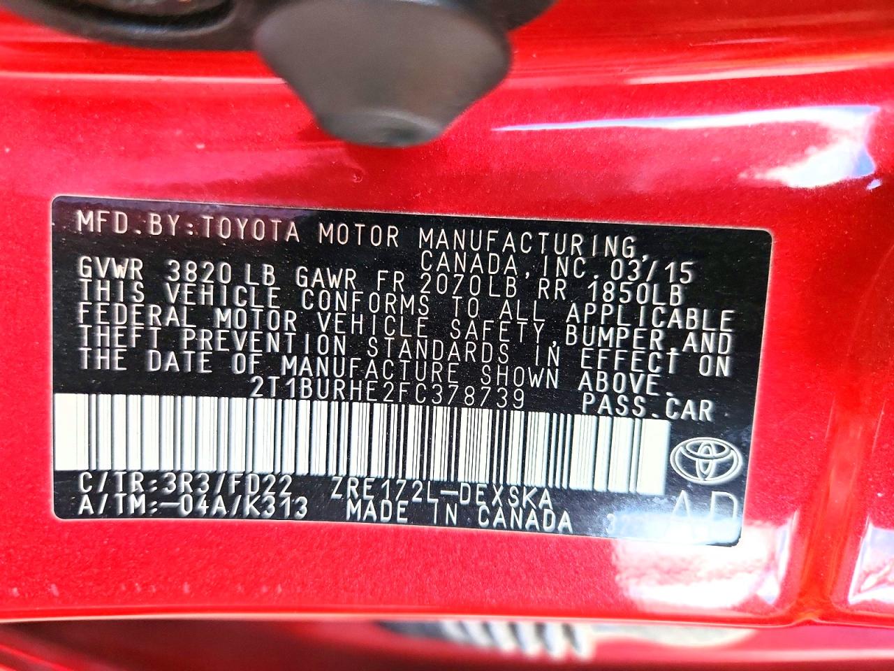 2015 TOYOTA COROLLA S PLUS photo 23