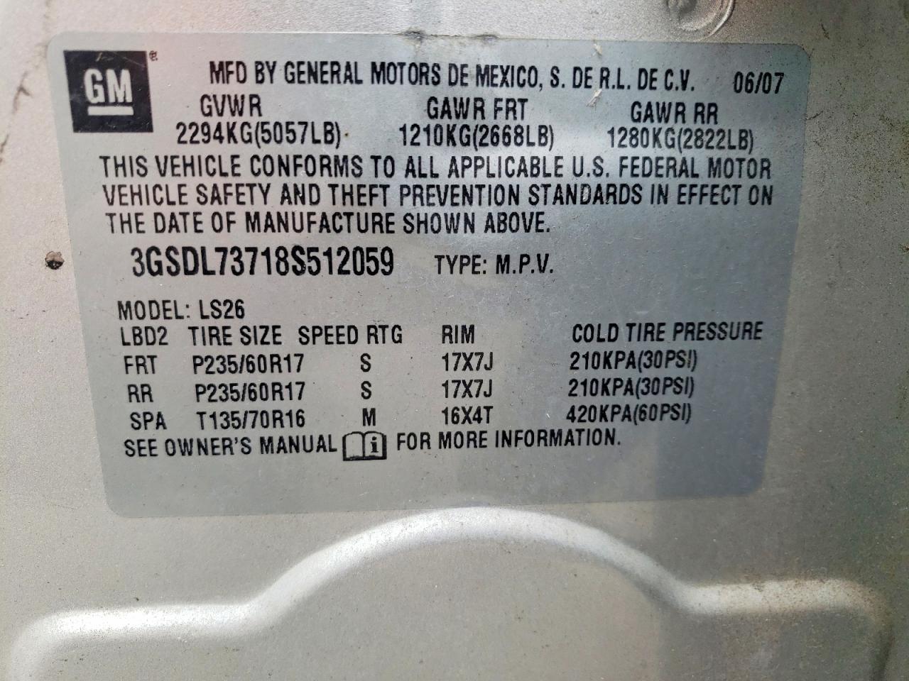 2008 SATURN VUE XR photo 23