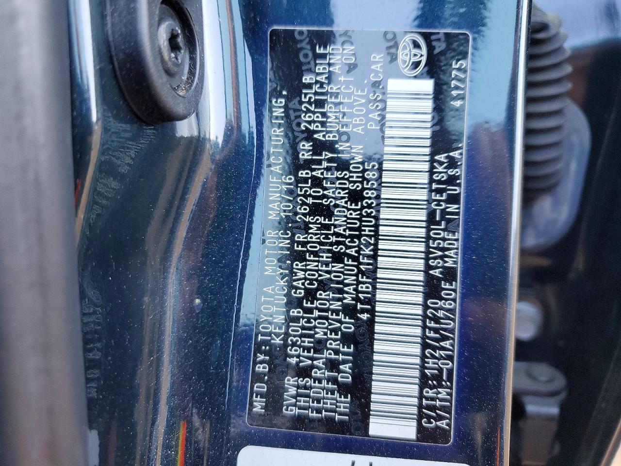 2017 TOYOTA CAMRY LE photo 34