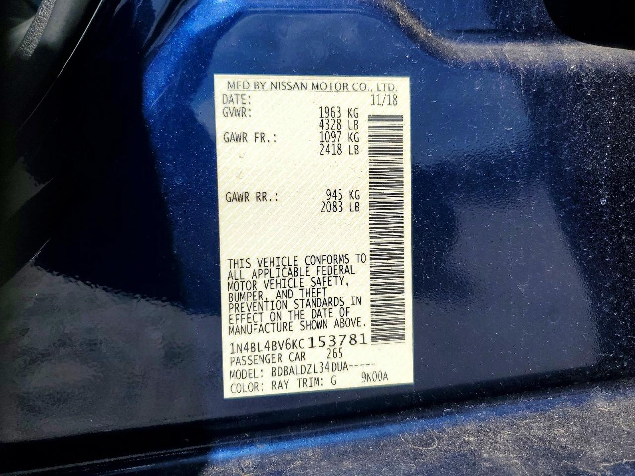 2019 NISSAN ALTIMA 2.5 S photo 23