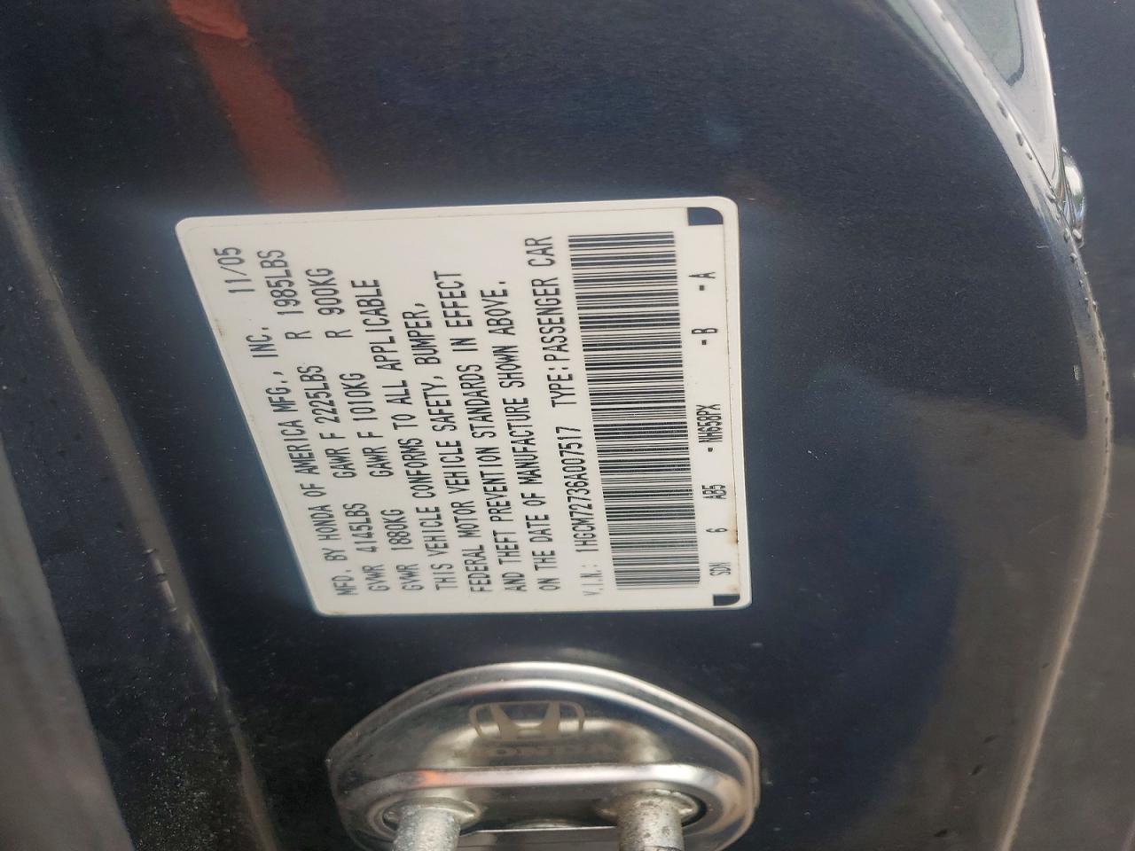 2006 HONDA ACCORD EX photo 23