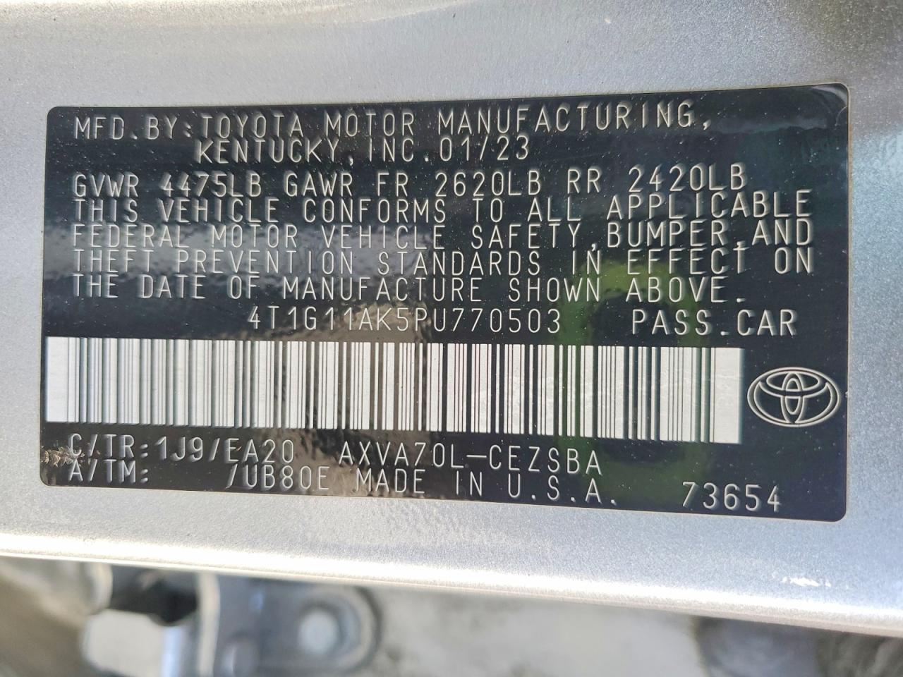 2023 TOYOTA CAMRY SE photo 12