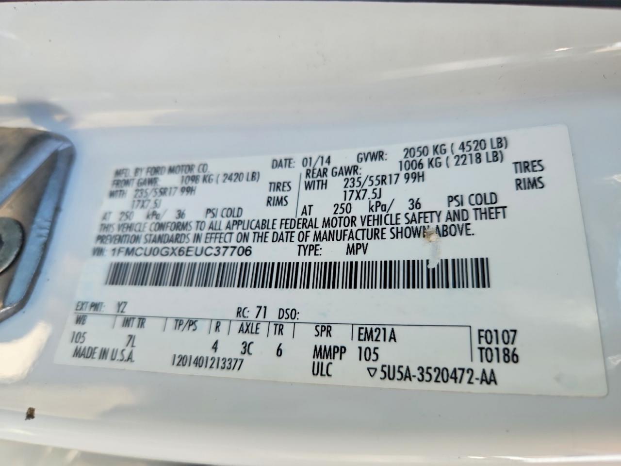 2014 FORD ESCAPE SE photo 34