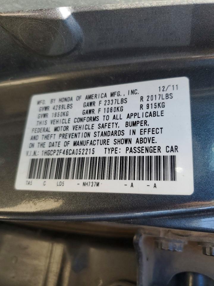 2012 HONDA ACCORD LXP photo 23