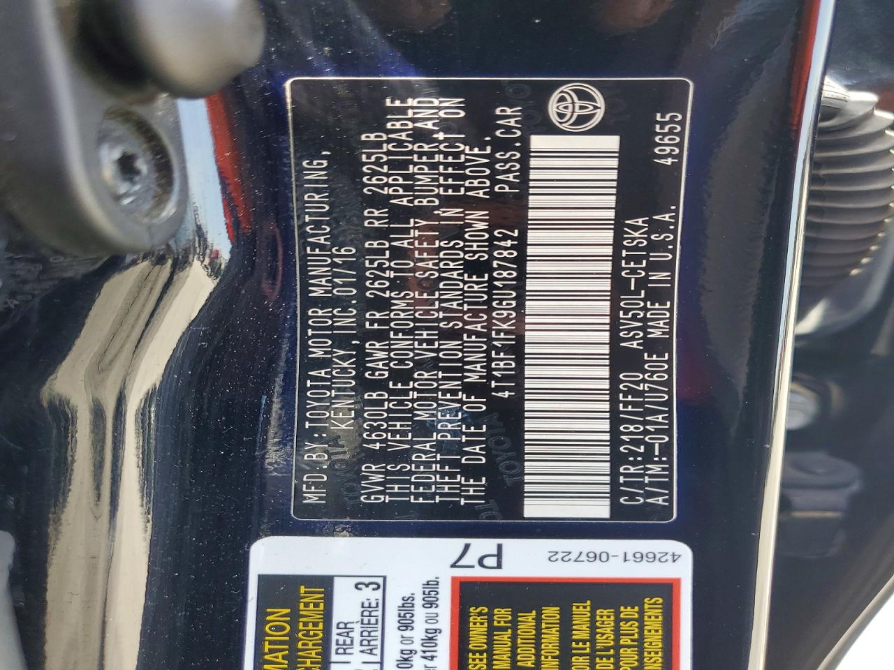 2016 TOYOTA CAMRY SE photo 23