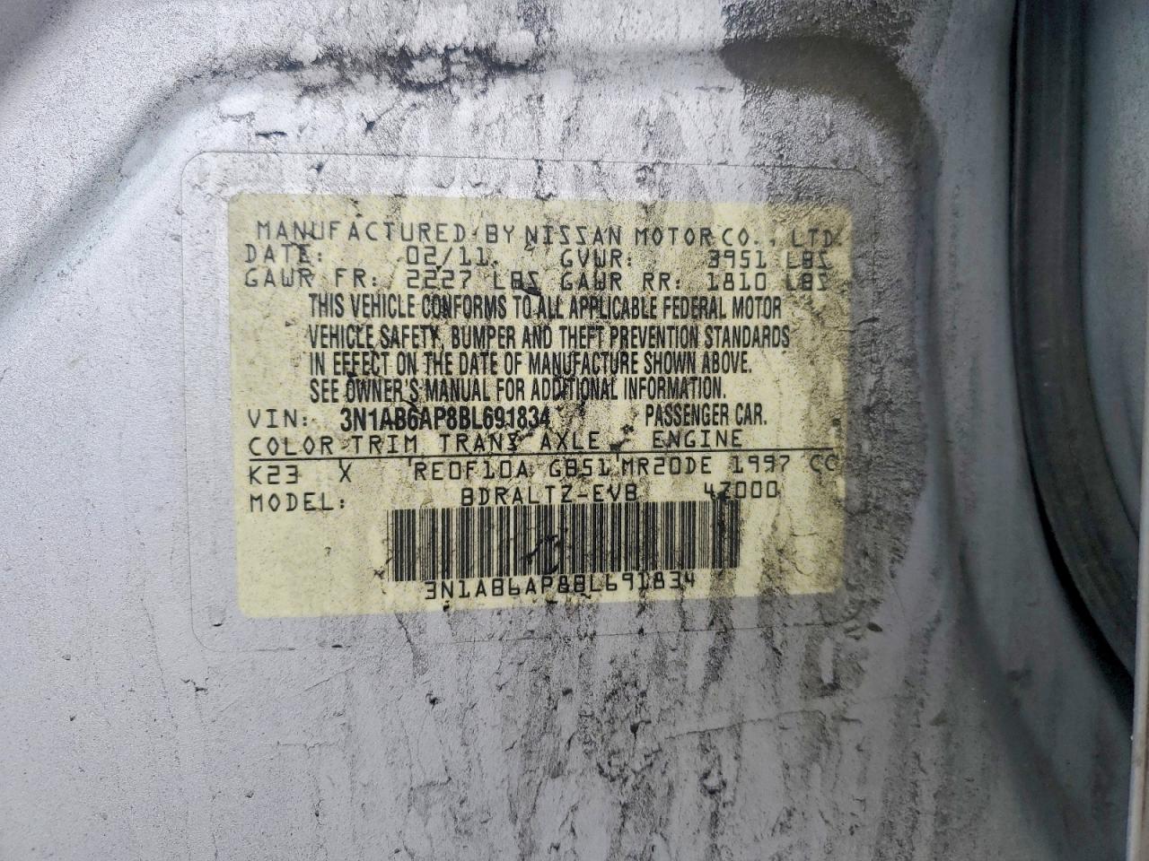 2011 NISSAN SENTRA 2.0 photo 23