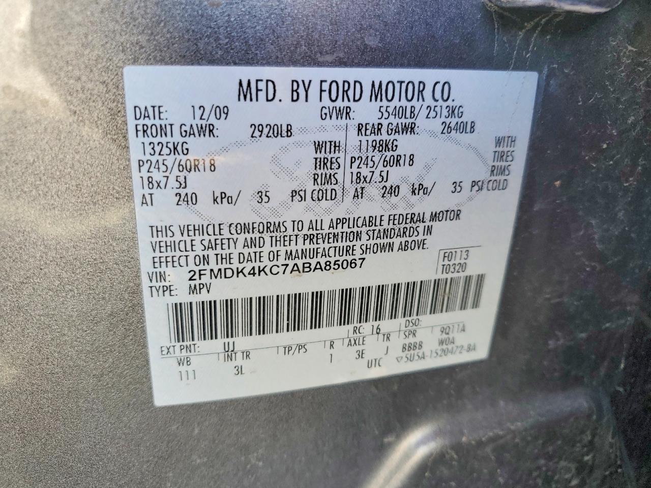 2010 FORD EDGE LIMITED photo 37