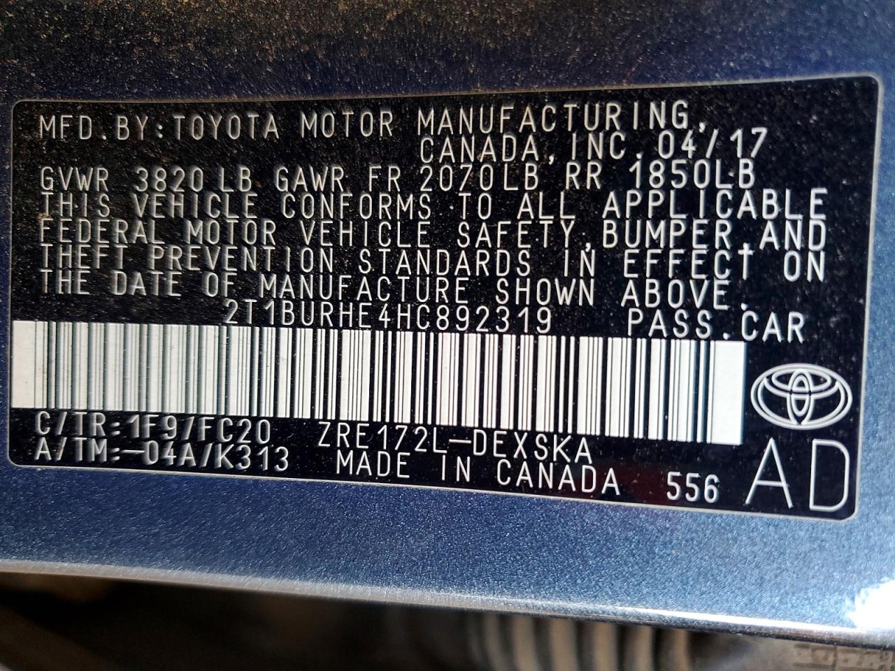 2017 TOYOTA COROLLA SE photo 23