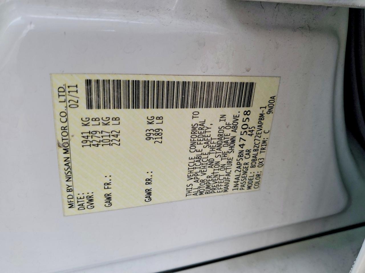 2011 NISSAN ALTIMA 2.5 photo 34