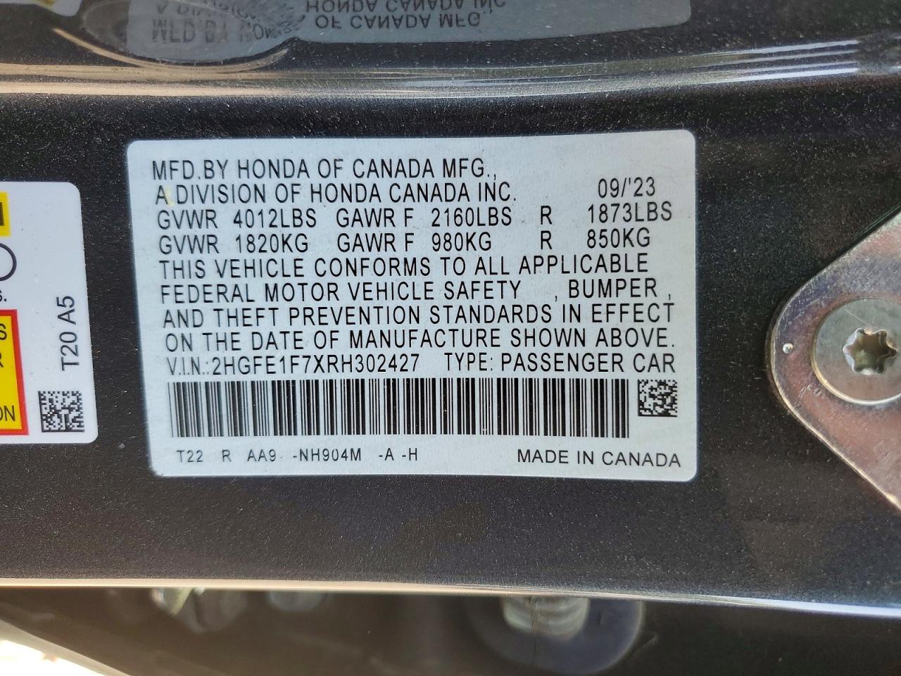 2024 HONDA CIVIC EX photo 37