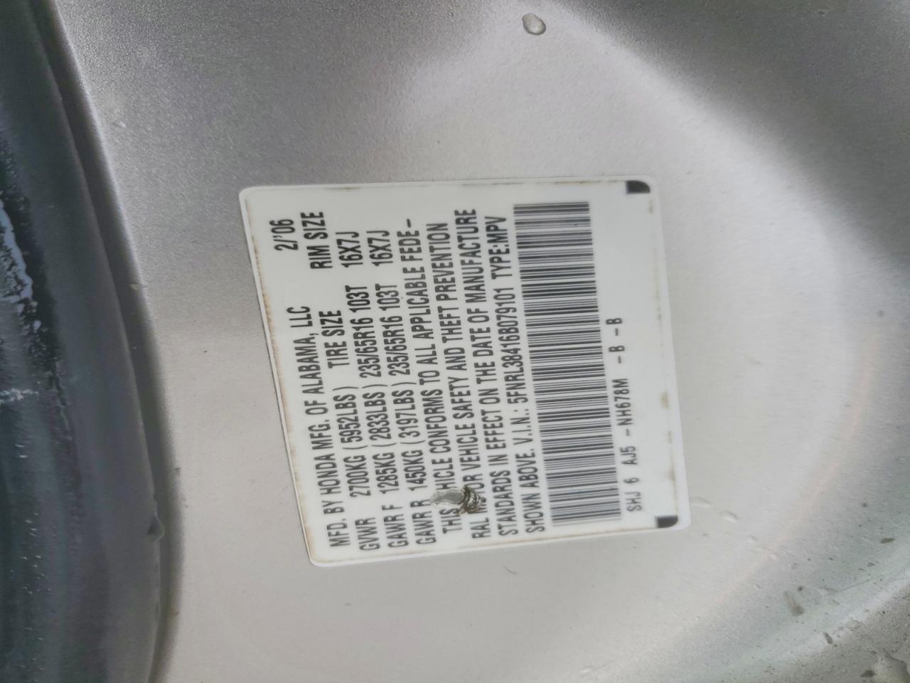 2006 HONDA ODYSSEY EX photo 37