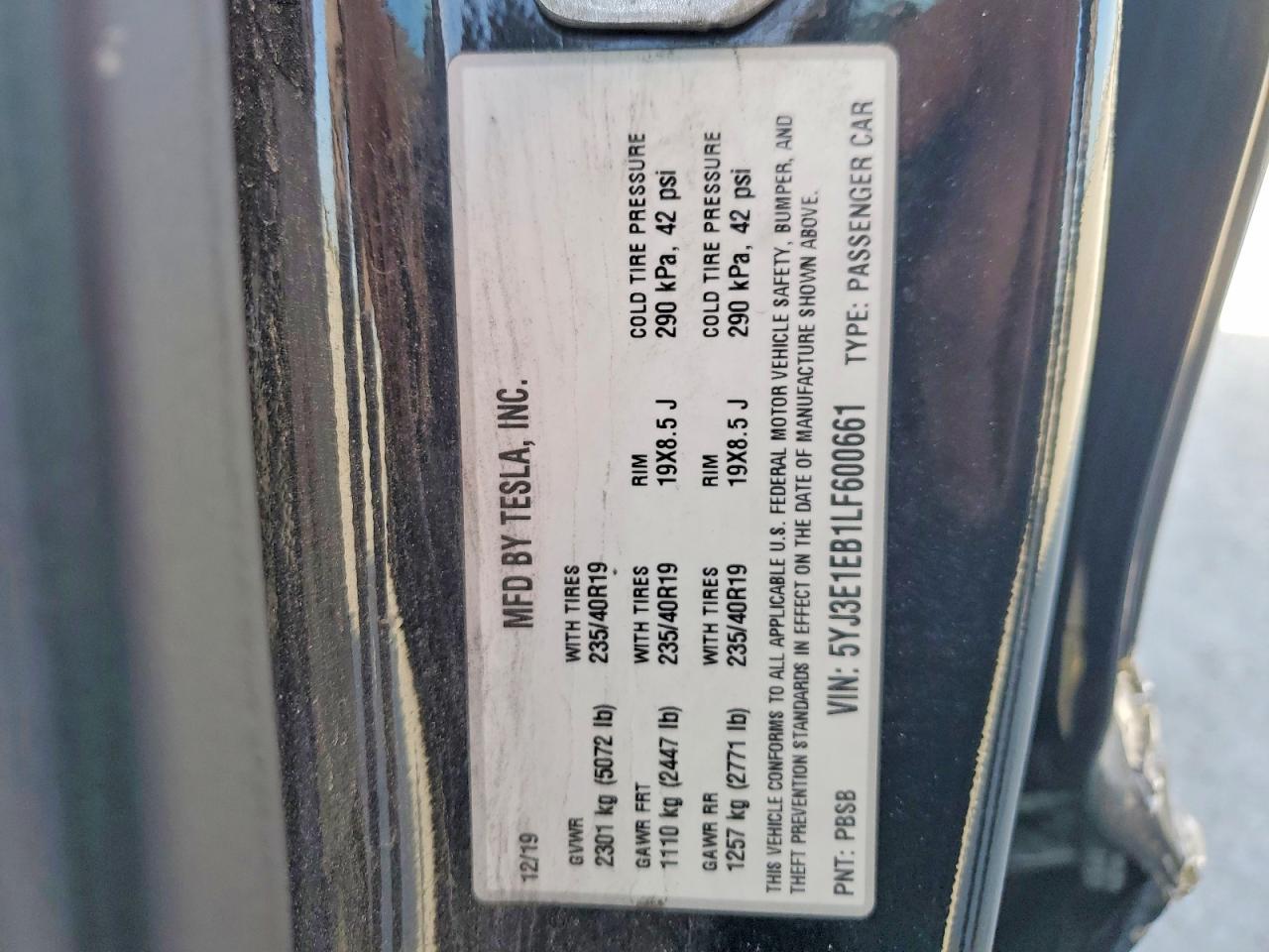 2020 TESLA MODEL 3 photo 34