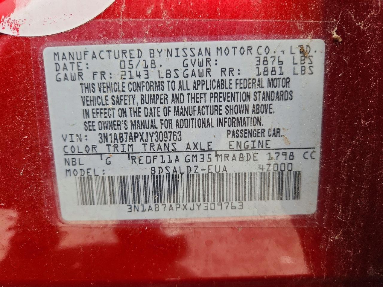 2018 NISSAN SENTRA SV photo 25