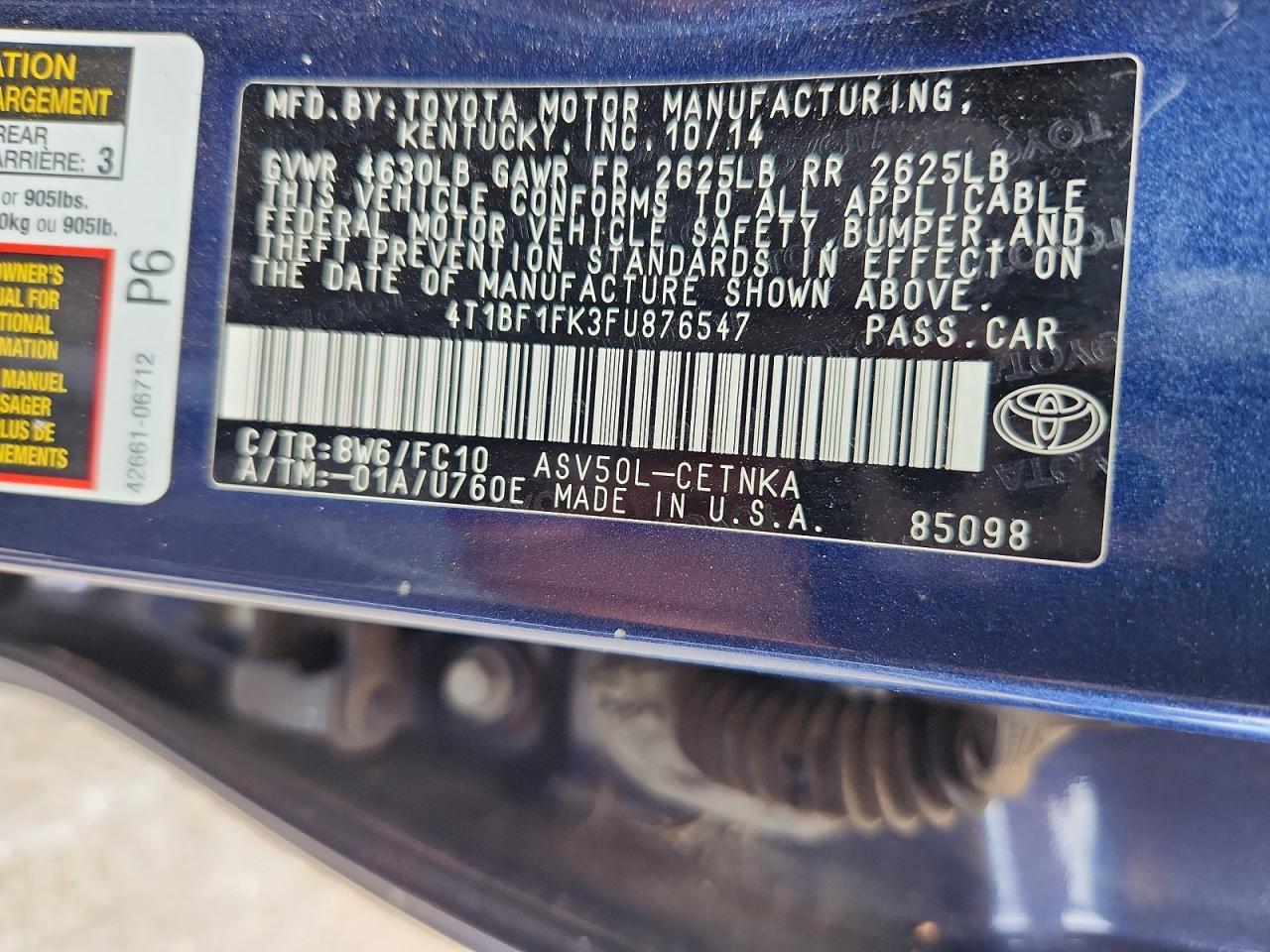 2015 TOYOTA CAMRY LE photo 34