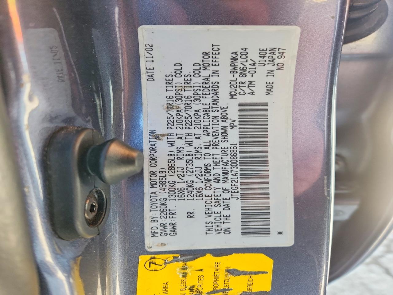 2003 TOYOTA HIGHLANDER LIMITED photo 37