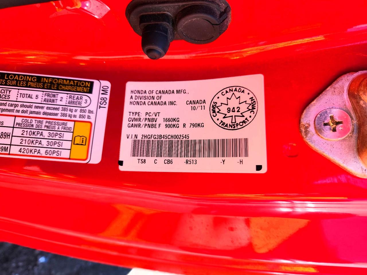 2012 HONDA CIVIC LX photo 34