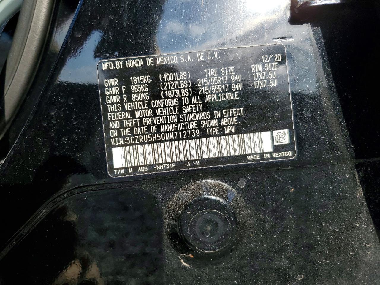 2021 HONDA HR-V EX photo 23