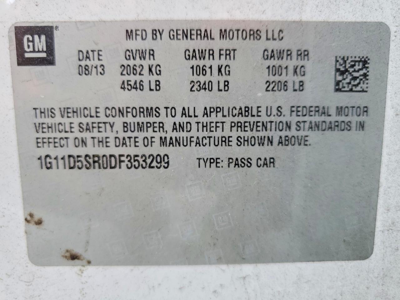 2013 CHEVROLET MALIBU 1LT photo 12
