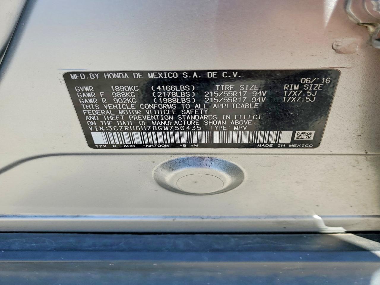 2016 HONDA HR-V EXL photo 25