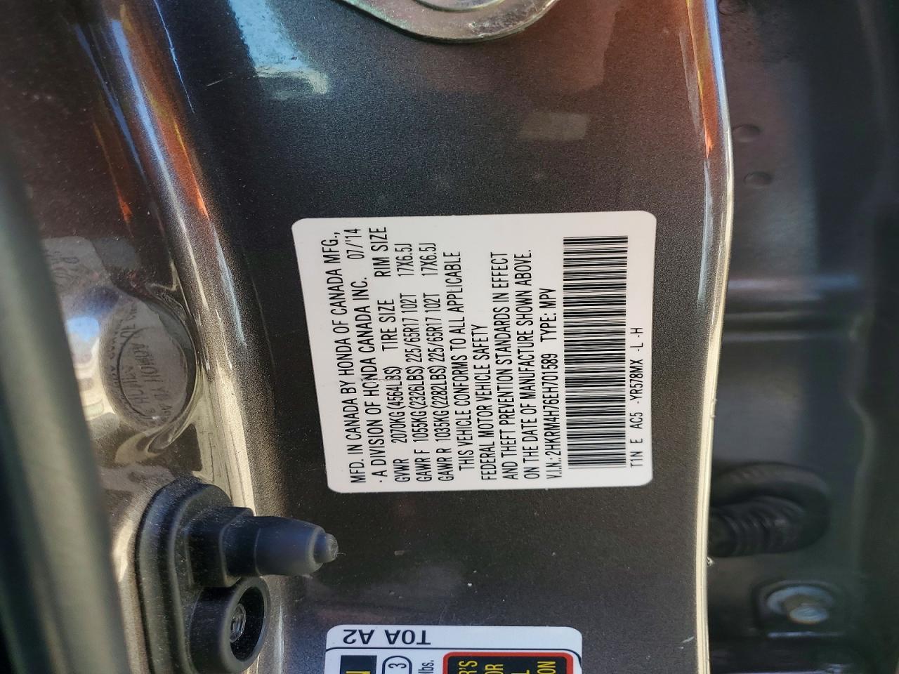 2014 HONDA CR-V EXL photo 13