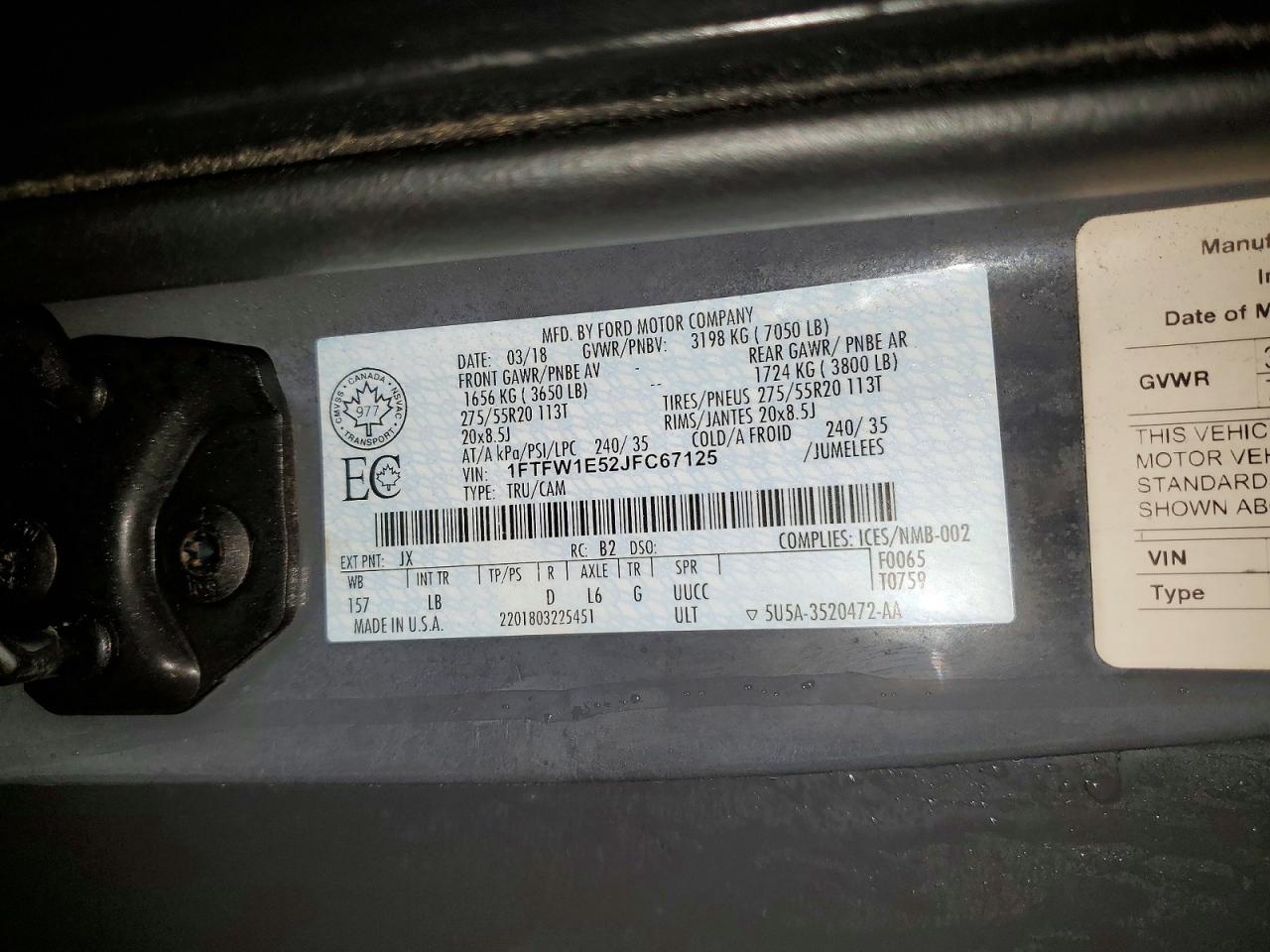 2018 FORD F150 SUPERCREW photo 23