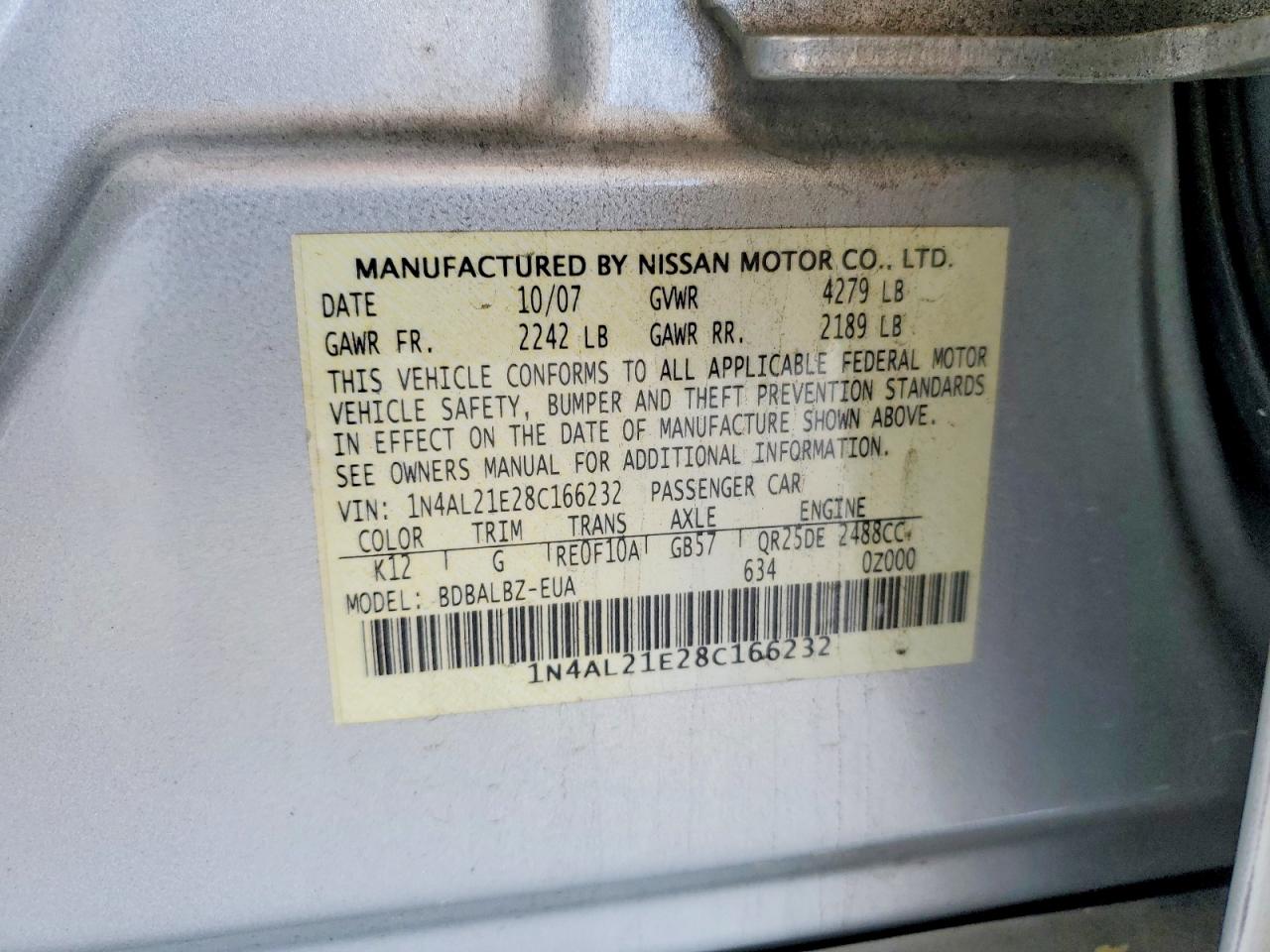 2008 NISSAN ALTIMA 2.5 photo 34