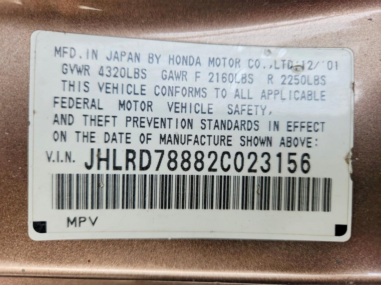 2002 HONDA CR-V EX photo 25