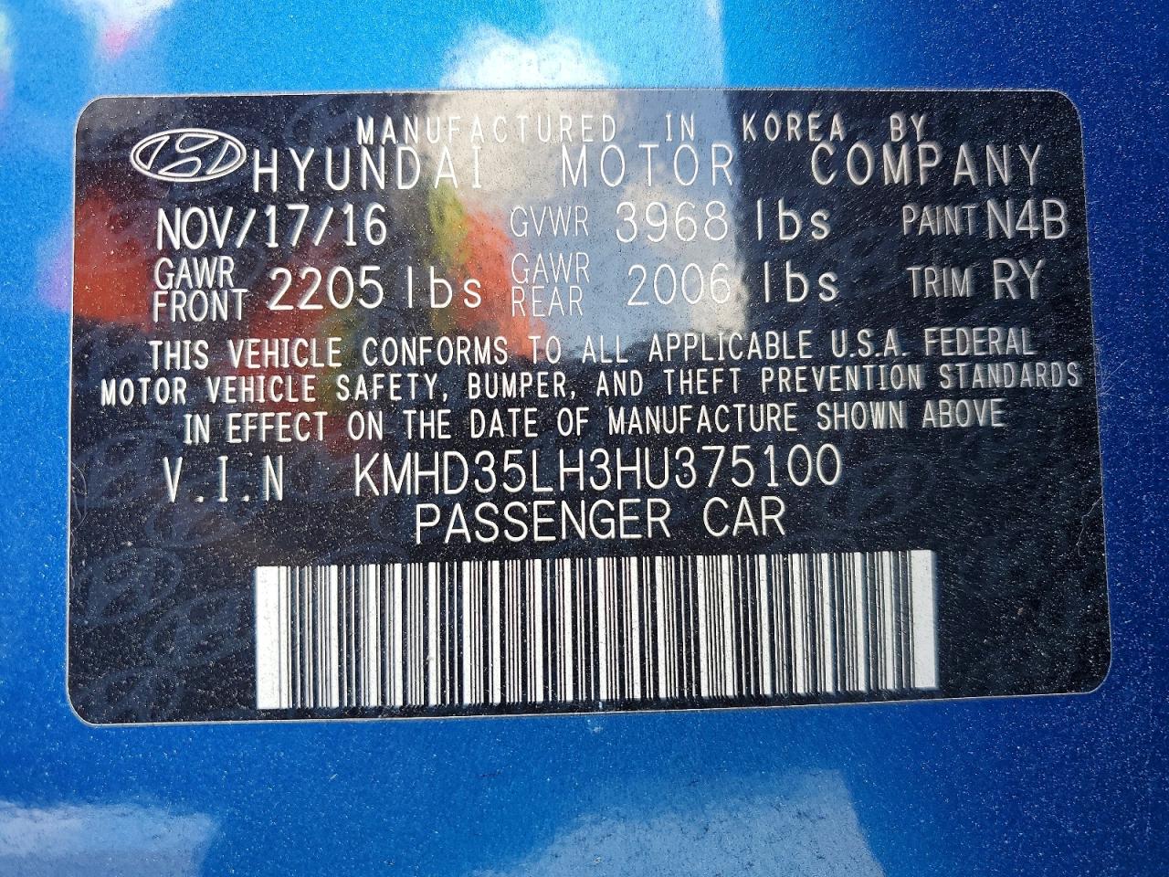 2017 HYUNDAI ELANTRA GT BASE photo 34